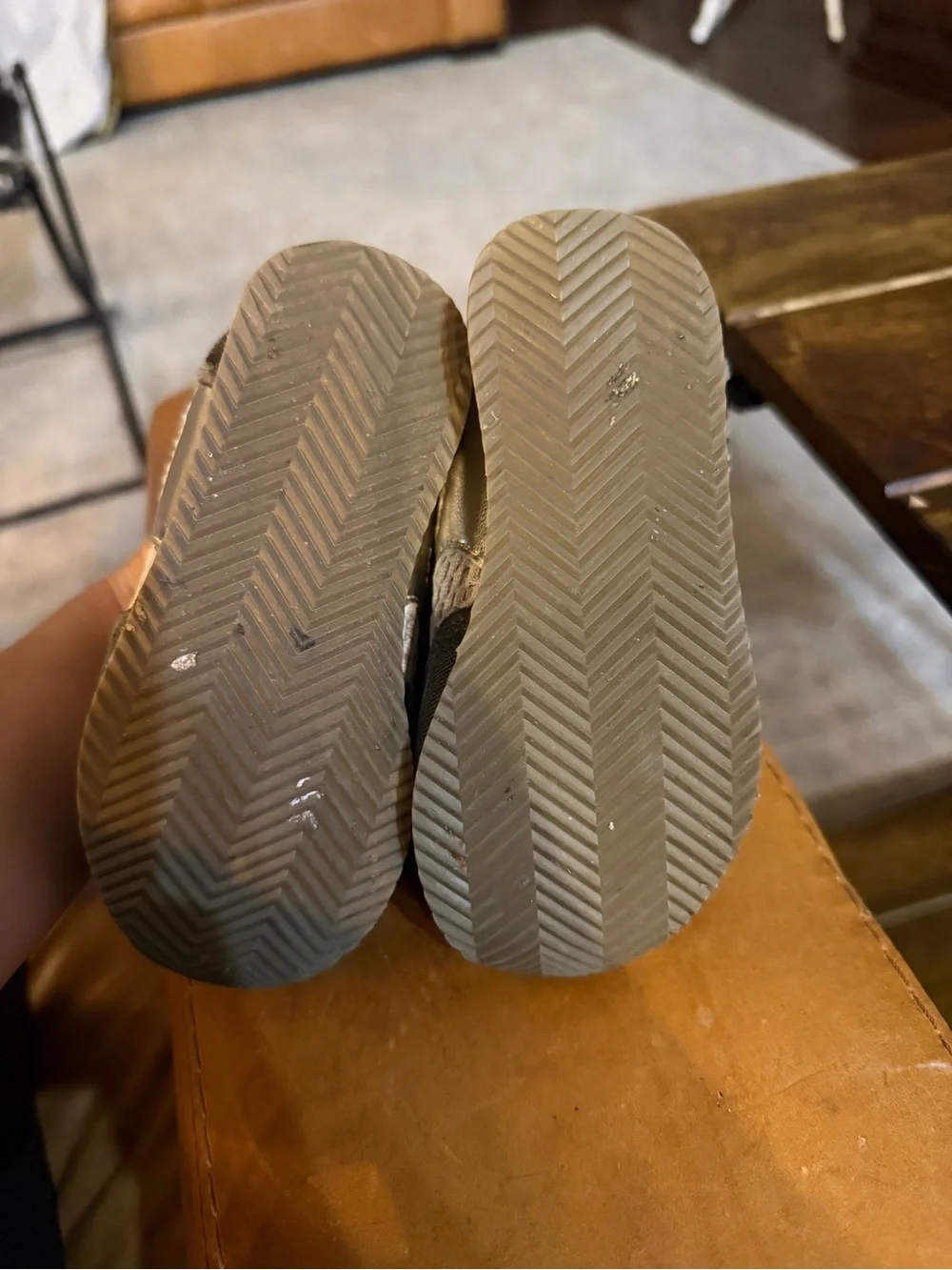 Joyfolie Gray and Gold Toddler Sneakers